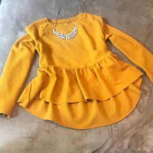 Hi-Lo Mustard Blouse